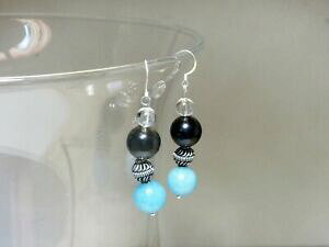 yzWG[EANZT[ AK^AjNXCOorecchini in agata e onice chiusura a monachella