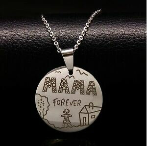 �y���������z�W���G���[�E�A�N�Z�T���[ �}�}�}�}�X�e�����X�l�b�N���Xcollana mamma forever in acciaio inox regalo per mamma madre festa della mamma famiglia