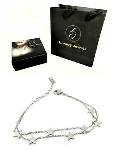 yzWG[EANZT[ OWA[X`[Xgh`[XeuXbgbracciale donna con stelle 2 fili charms stelline in acciaio lg luxury