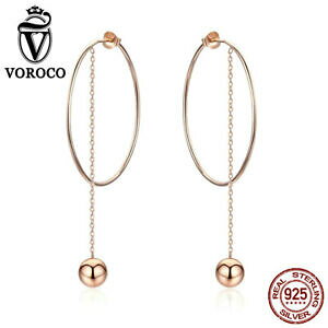 �y���������z�W���G���[�E�A�N�Z�T���[ �{���R���[�Y�S�[���h���b�L�V���o�[�X�^�[�����O���j�[�N�t�[�v�C�������O�{�[��voroco rose gold plated 925 argento sterling orecchino a cerchio unici con goccia a