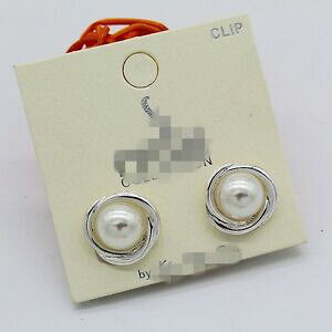 �y���������z�W���G���[�E�A�N�Z�T���[ �u�[�N���h�I�����N���b�v�I���A���W�����e�s���[�X�p�[���u�����g���t���V���v�����g��boucles doreilles clip on argente puces perle blanc trefle simple retro j8