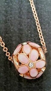 yzWG[EANZT[ lbNXS[hbL[Yt[nhS[h`F[donna collana placcato oro rosa fiore rosa dipinto a mano con catena colore oro