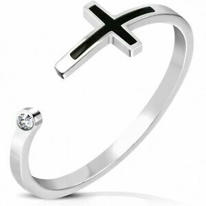 yzWG[EANZT[ oOIFeAAVGCILV_uAxbNNeBlAhDgAxbNgXp[bague ouverte en acier inoxydable avec croix latine a deux tons av