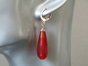 yzWG[EANZT[ AK^bTJiobNhbv[YS[hbLCOANZT[agata rossa canna gemstone abbraccino hoop accessorio circostante indietro goccia ore