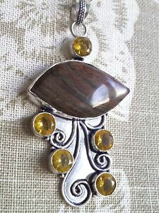 yzWG[EANZT[ S[WXNX^KXy_gfUC`F[splendido design gemstone amp; cristallo vetro ciondolo, catena incluso gratis pamp;p