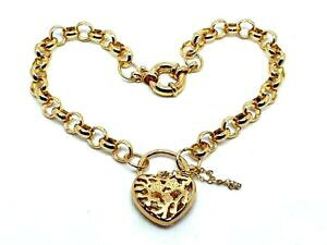 yzWG[EANZT[ y_g`[n[gx`[`F[S[hbLuXbgupendente charm cuore filigrana belcher catena braccialetto placcato oro regalo damore