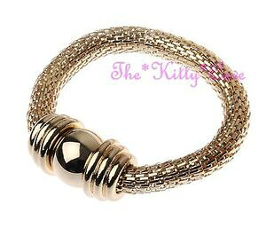 【送料無料】ジュエリー・アクセサリー ボールホローリングボールゴールドメッシュ18 kgp rete oro ondulata con incavatura sfera e anelli elasticizzato elastico