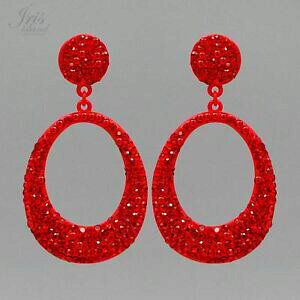 yzWG[EANZT[ bhNX^[OXgXEFfBOT[NhbvCOp[eB[rosso lega cristallo strass matrimonio cerchio goccia orecchini 06926 festa