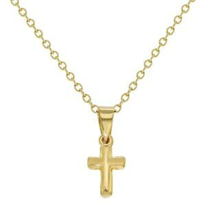 �y���������z�W���G���[�E�A�N�Z�T���[ ���b�L�N���X�y���_���g�l�b�N���X14k placcato oro religioso piccolo croce ciondolo collana neonati bambini 406cm