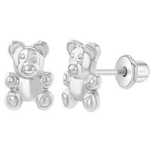 yzWG[EANZT[ Vo[X^[O{[CYK[YgefBxAXN[gCO925 argento sterling bambini amp; ragazze piccolo orsacchiotto vite retro orecchini