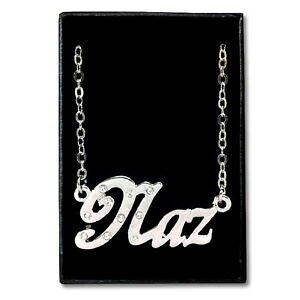 yzWG[EANZT[ uChChfUCi[iYACfAzCgS[hbLlbNXbianco oro placcato collana con nomenazidea regalo per leidamigelle designer