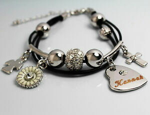 【送料無料】ジュエリー・アクセサリー ゴールドホワイトペンダントハンナブレスレットバースデーイースタークリスマスoro bianco ciondolo nome hannah bracciale compleanno pasqua natale regali per lei