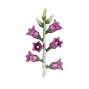 �y���������z�W���G���[�E�A�N�Z�T���[ �J���^�x���[�x���p�[�v���G�i�����V���o�[�g�[���t�����[�u���[�`canterbury bell purple enamel silver tone flower brooch