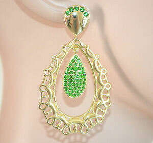 yzWG[EANZT[ COS[hy_gCXg[YO[LLX^orecchini donna oro pendenti strass verdi brillantini dorato cristalli 970