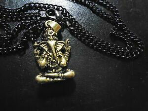 yzWG[EANZT[ Kl[Vy_gubN`F[lbNXj[Nottone ganesh ciondolo w gemstone collana catena nera 27 dettagli univoco amp; qualita