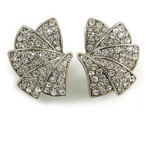 yzWG[EANZT[ Vo[bLNAI[XgANX^NbvCOsilver plated chiaro austriaco di cristallo orecchini a clip con geometrica 22mm l