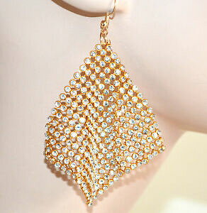 �y���������z�W���G���[�E�A�N�Z�T���[ �S�[���h�C�������O���f�B�[�X���C���X�g�[���S�[���h�y���_���g�N���X�^���X�O���b�^�[�C�������Oorecchini oro donna strass dorati pendenti cristalli brillantin