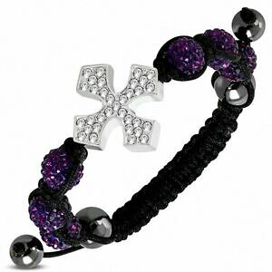 �y���������z�W���G���[�E�A�N�Z�T���[ �f�B�X�R�{�[���Z���_�����u���X���b�g�A�W���X�^�u���A�x�b�N�A���e�B�X�e���F��disco ball cerdanya bracelet ajustable avec amethyste et verre transparent