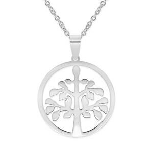 yzWG[EANZT[ X`[lbNXc[IuCty_gVo[V{1 collana in acciaio con ciondolo albero della vita simbolo argento