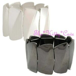 yzWG[EANZT[ h}`bNo[v[gChVbNuXbgdrammatico ondulato barre,piastre largo geometrico elasticizzato chic bracciale