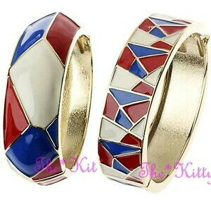 yzWG[EANZT[ UCNXibvgeometrico mosaico rosso bianco blu mattoncino colorato chiusura a scatto ovale