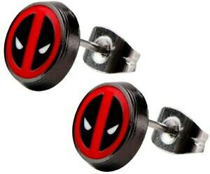 �y���������z�W���G���[�E�A�N�Z�T���[ �}�[�x���R�~�b�N�X�f�b�h�v�[�����h���h�p���f�u�����R�X�V���{���m�{icial marvel comics deadpool redondo par de brincos simbolo novo