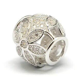 yzWG[EANZT[ t[pFI[v[N[bp`[r[YIWi}bVuX^[OVo[fiore paveopenwork w czeuropean charm beadoriginale massiccio 925 