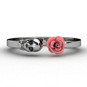 yzWG[EANZT[ XeXX`[XJ[YOSVbNXJGt@^XeBbNdonna acciaio inox anello skullamp;rose teschio gotico emo regalo fantastico red1