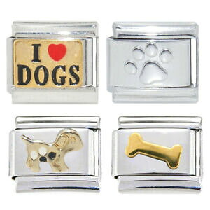yzWG[EANZT[ C^A`[uXbgC^A`[Zbgamante dei cani set di 4 ciondoli italianisi adatta a classic italian charm bracelets