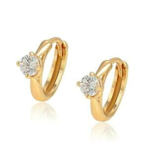 yzWG[EANZT[ S[ht[vCO18ct oro riempito ragazze da donna orecchini cerchi piccoli con cristalli bianchi cz