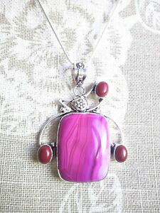 yzWG[EANZT[ sNfUCAQ[gy_g`F[CMXbellissimo design rosa agate ciondolo, catena inclusi il venditore regno unito