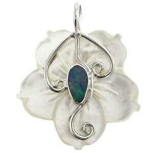 yzWG[EANZT[ p[i`Ip[Jo[t[X^[OVo[y_g35cm madreperla cover naturale opale fiore 925 pendente argento sterling