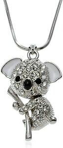 yzWG[EANZT[ RAxANX^`[`F[lbNXzCgS[hbLkoala orso crystal charm collana catena 16 placcata in oro bianco regalo per le donne