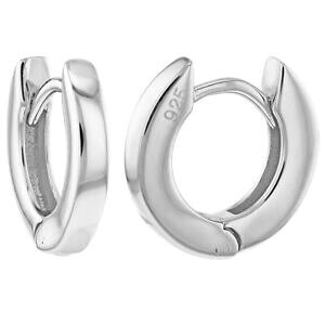 yzWG[EANZT[ Vo[X^[OVvX[i[t[vCO925 argento sterling semplice piccolo stretto orecchini a cerchio ragazze 09cm