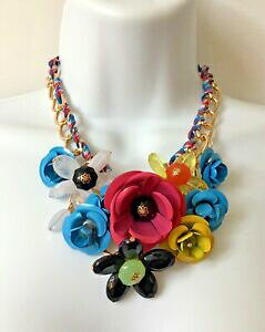 yzWG[EANZT[ JtRXlbNXnuova dichiarazione grosso colorato fiore matrimonio corse donna womens collana