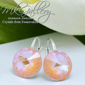 yzWG[EANZT[ Vo[X^[OCOs[`fCgHXtXL[RNX^925 argento sterling orecchini * peach delite * rivoli swarovski R cristalli da