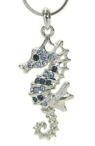 yzWG[EANZT[ y_gzCgS[hbLlbNXL[blue sea horse ciondolo collana placcato oro bianco con appendice coda regalo per le donne
