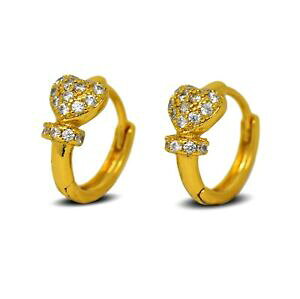 yzWG[EANZT[ n[gt[vCOS[h18ct oro riempito da donna ragazze cuore orecchini a cerchio con scintillanti cristalli bianchi