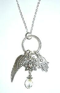 yzWG[EANZT[ ObhJ}gt[lbNXt@eB}GWFEBO`[nhgood karma 18 collana con fiore di loto, e mano fatima angel wing charm