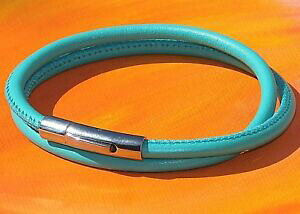 yzWG[EANZT[ CxCA[g^[RCY^bZU[XeXX`[uXbgdonna 4mm in pelle nappa turchese amp; bracciale in acciaio inossidabile da lyme bay ar