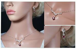 yzWG[EANZT[ Vo[bLNX^lbNXCOZbg925 argento placcato cristallo collana e orecchini set