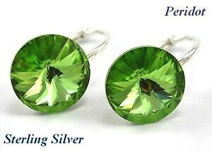 yzWG[EANZT[ X^[OVo[HXtXL[NX^yhbgCO*sterling silver* rivoli peridot earrings made with swarovski crystals