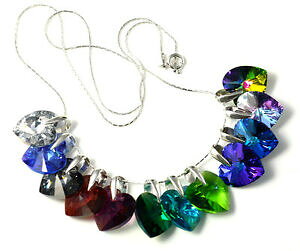 yzWG[EANZT[ X^[OVo[n[glbNXXtXL[NX^* 13 colori * argento sterling 14mm cuore collana realizzata con cristalli swarovski