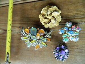 �y���������z�W���G���[�E�A�N�Z�T���[ �W���G���u���[�`�s�����[�J�[bag1 4 lovely costume jewellry brooches all with their pins very pretty no maker