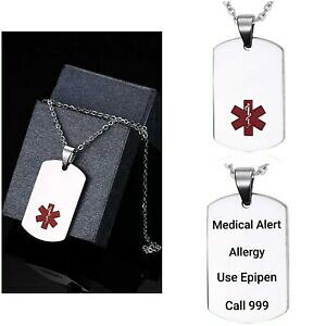 yzWG[EANZT[ t@XgWFNguXbglbNXXeXX`[`F[allergia utilizzare fastjekt braccialetto medico cibo collana catena in acciaio inox dog t