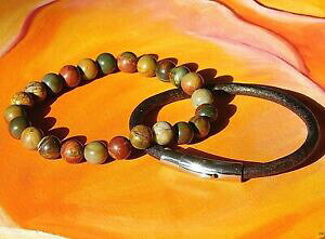 yzWG[EANZT[ YEBYuXbgXg[ZbgsJ\r[Yda uomodonna 8mm gemstone bracciale con perline setpicasso stone amp; in pelle