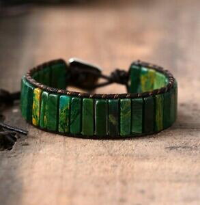 yzWG[EANZT[ NX^r[YthVbvuXbgO[XNGA`[uAK^`NO[U[crystal perline braccialetto dellamicizia tubo quadrato verd