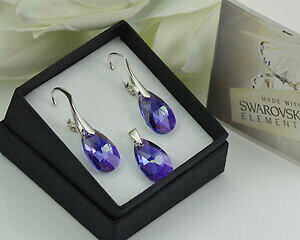 yzWG[EANZT[ Vo[X^[OCOZbgEBYXtXL[y^Uje925 argento sterling orecchiniset realizzato con swarovski 16mm peratanzanite ab