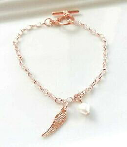 yzWG[EANZT[ `[thVbvuXbg[YS[hbLA_WFuXbg`[braccialetto dellamicizia charms, placcata in oro rosa ali dangelo br