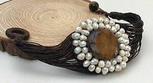 �y���������z�W���G���[�E�A�N�Z�T���[ �{�z�G�X�j�b�N���[�v�^�C�K�[�A�C�p�[���r�[�Y�u���X���b�gboho etnico corda tiger eye gem stone perline perla dichiarazione braccialetto
